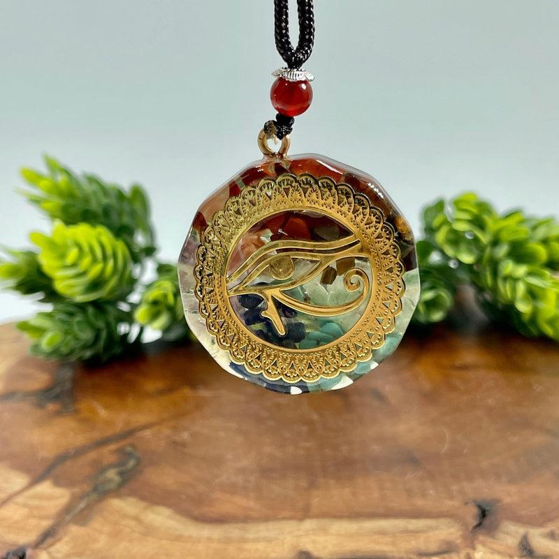 7 Chakra Orgonite Chip Necklace || Eye Of Horus-Nature's Treasures