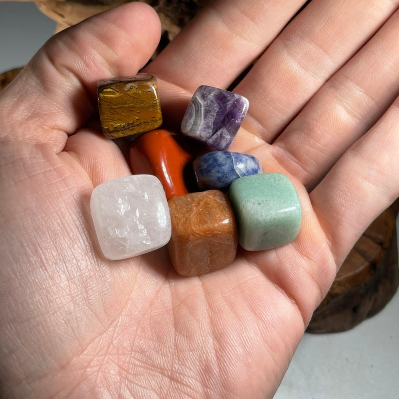 7 Chakra Set Tumble Stones With Organizer Box || Chakra Set-Nature's Treasures