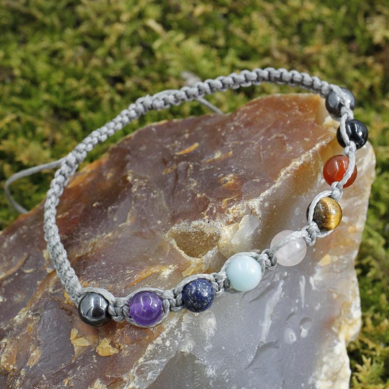 Adjustable Chakra Gemstone Bracelet || Balance-Nature's Treasures