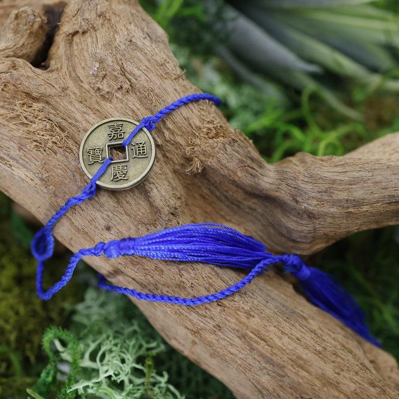 Adjustable Feng Shui Coin Tassel Bracelets || Abundance-Nature's Treasures