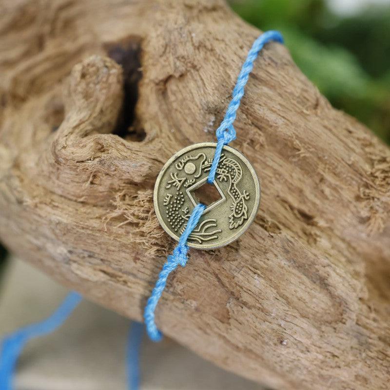 Adjustable Feng Shui Coin Tassel Bracelets || Abundance-Nature's Treasures