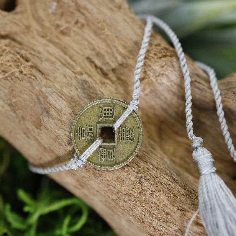 Adjustable Feng Shui Coin Tassel Bracelets || Abundance-Nature's Treasures