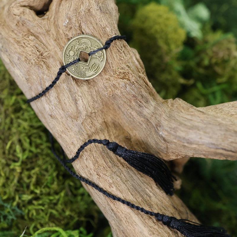 Adjustable Feng Shui Coin Tassel Bracelets || Abundance-Nature's Treasures