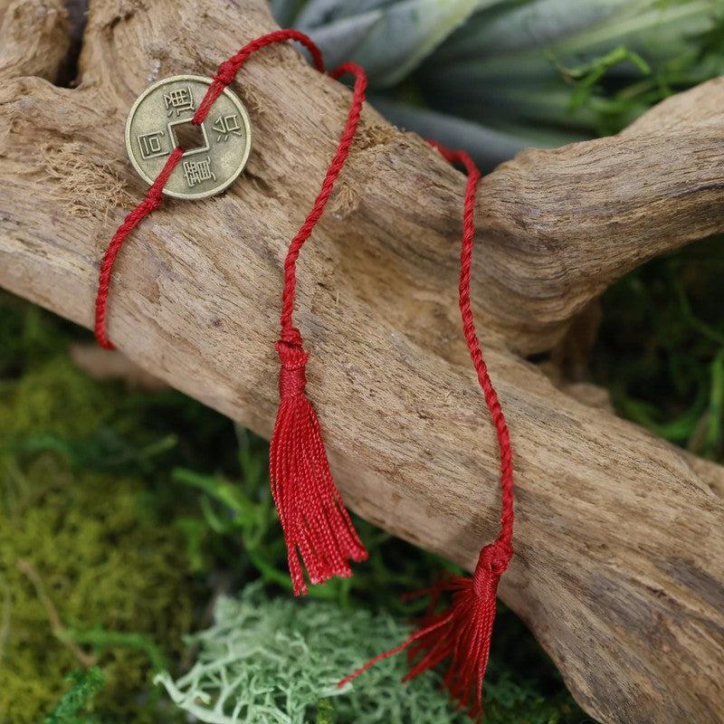 Adjustable Feng Shui Coin Tassel Bracelets || Abundance-Nature's Treasures