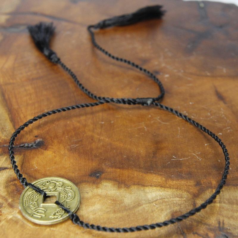 Adjustable Feng Shui Coin Tassel Bracelets || Abundance-Nature's Treasures