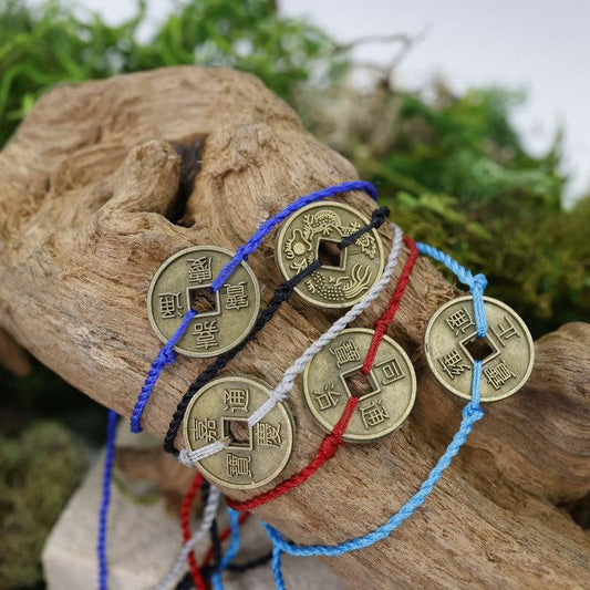 Adjustable Feng Shui Coin Tassel Bracelets || Abundance-Nature's Treasures