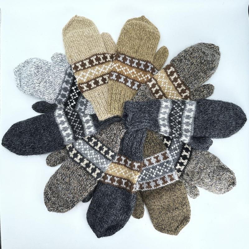 Alpaca Handwoven Adjustable Mitten Gloves-Nature's Treasures