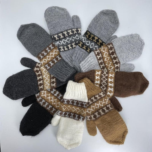 Alpaca Handwoven Adjustable Mitten Gloves-Nature's Treasures