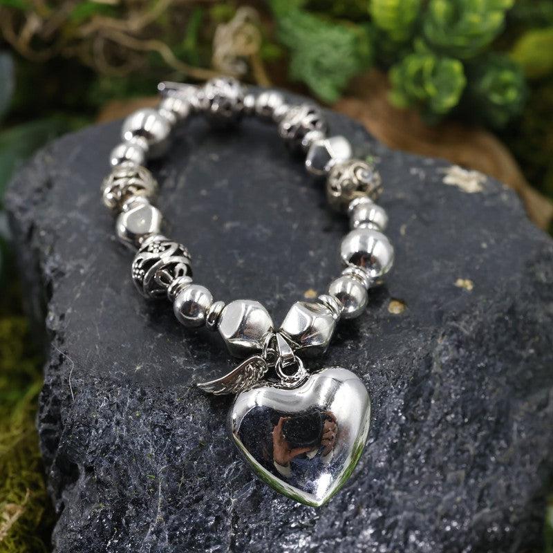 Angel Charm Bracelet With Light Heart Bell-Nature's Treasures