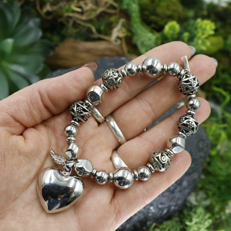 Angel Charm Bracelet With Light Heart Bell-Nature's Treasures