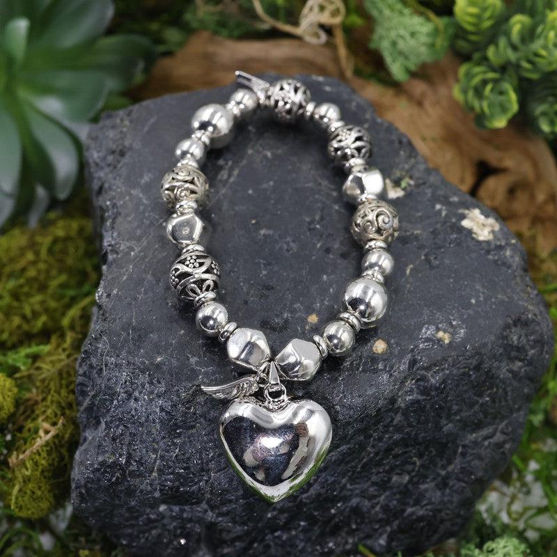 Angel Charm Bracelet With Light Heart Bell-Nature's Treasures