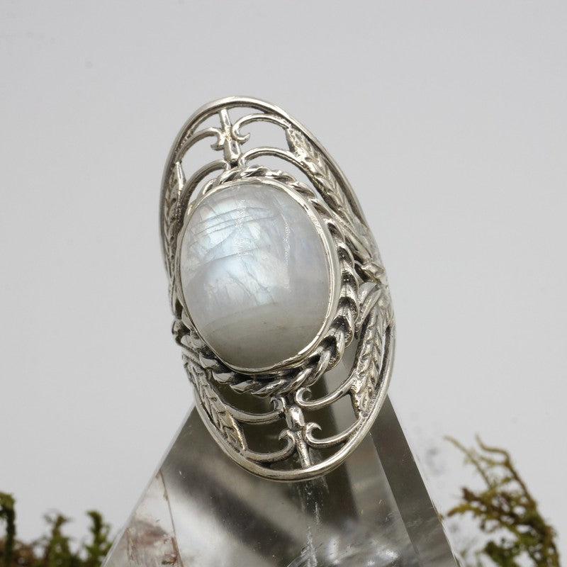 Angelic Rainbow Moonstone Rings || .925 Sterling Silver-Nature's Treasures