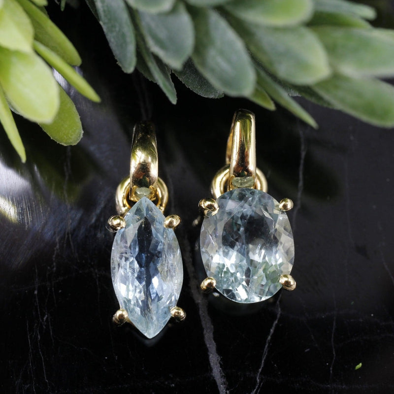 Aquamarine Faceted Pendants | 14k Vermeil Gold | Pakistan