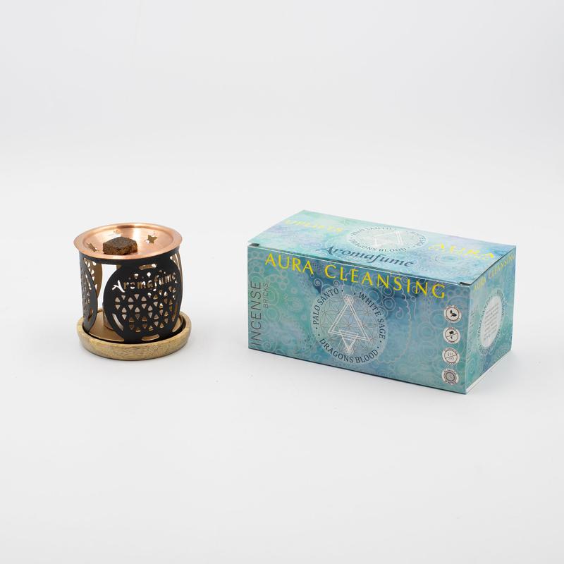 Aura Cleansing Incense Resin Brick Set with Burner-Nature's Treasures