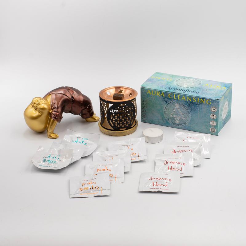 Aura Cleansing Incense Resin Brick Set with Burner