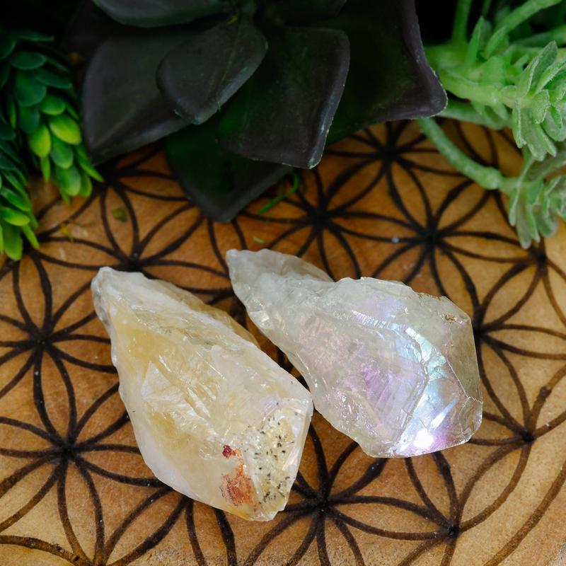 Aura Coated Quartz Point || Amethyst, Citrine, Quartz-Nature's Treasures