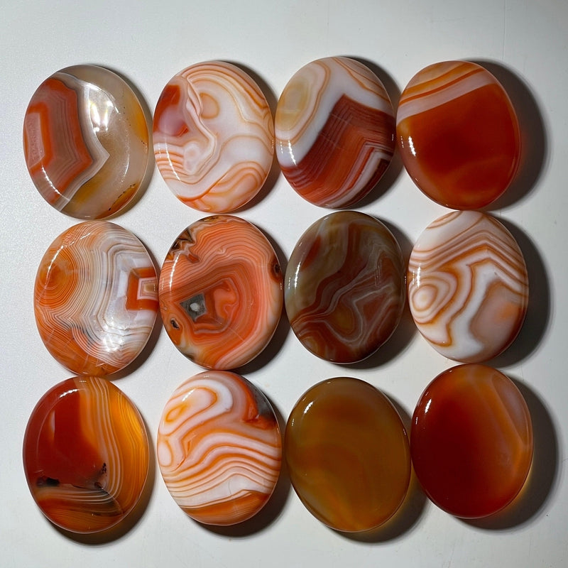 Banded Carnelian Worry Palm Stone || Confidence || brazil-Nature's Treasures
