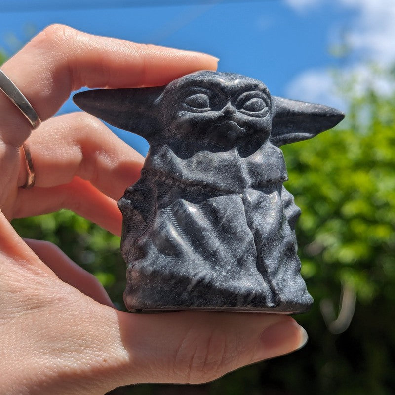 Black Jade Star Wars Baby Yoda Carving-Nature's Treasures
