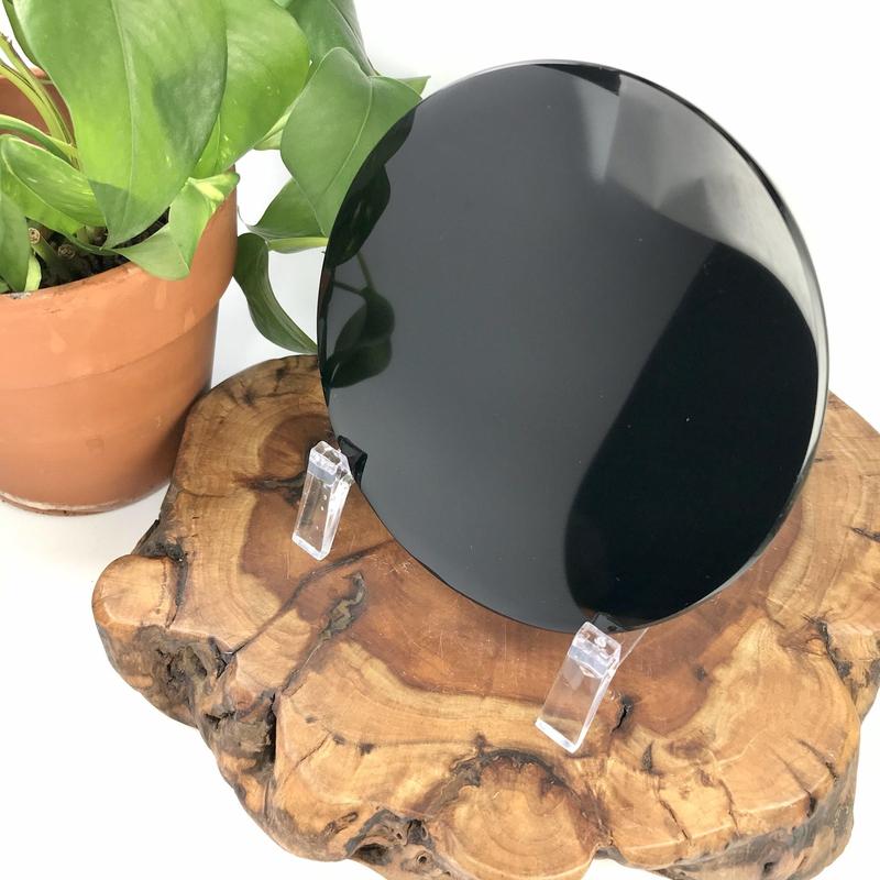 Black Obsidian Glass Scrying Mirror Disk || Scrying || Mexico-Nature's Treasures