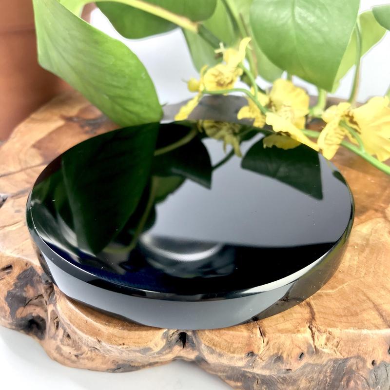 Black Obsidian Glass Scrying Mirror Disk || Scrying || Mexico-Nature's Treasures