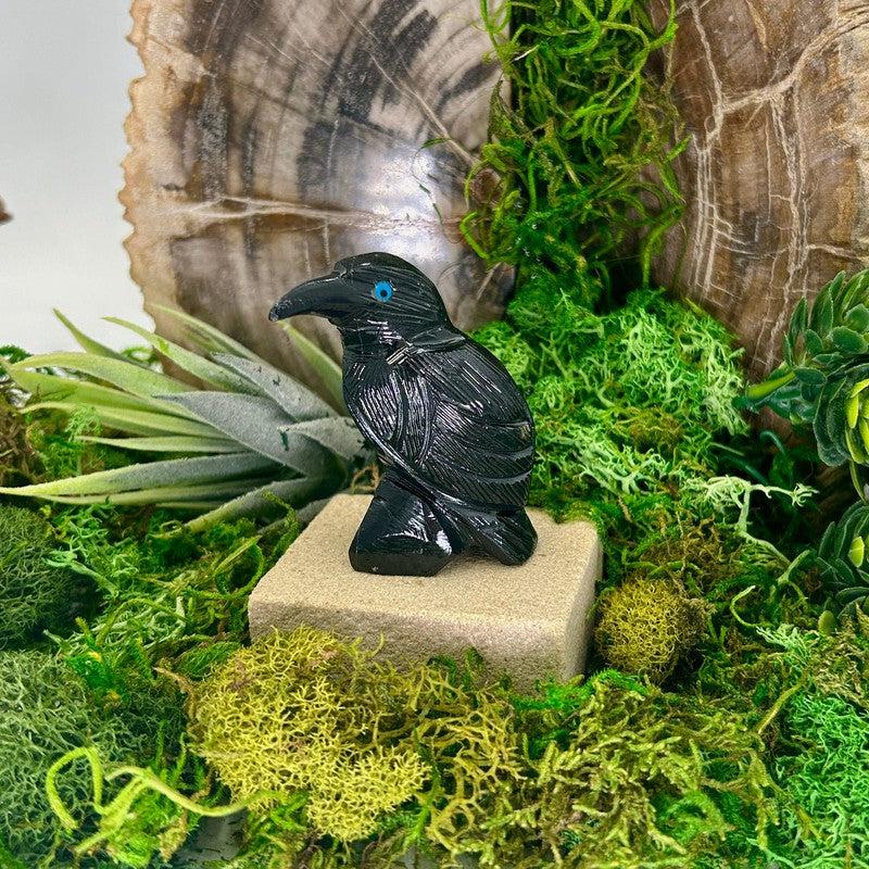 Black Onyx Raven Carvings || Wisdom, Balance || Peru-Nature's Treasures