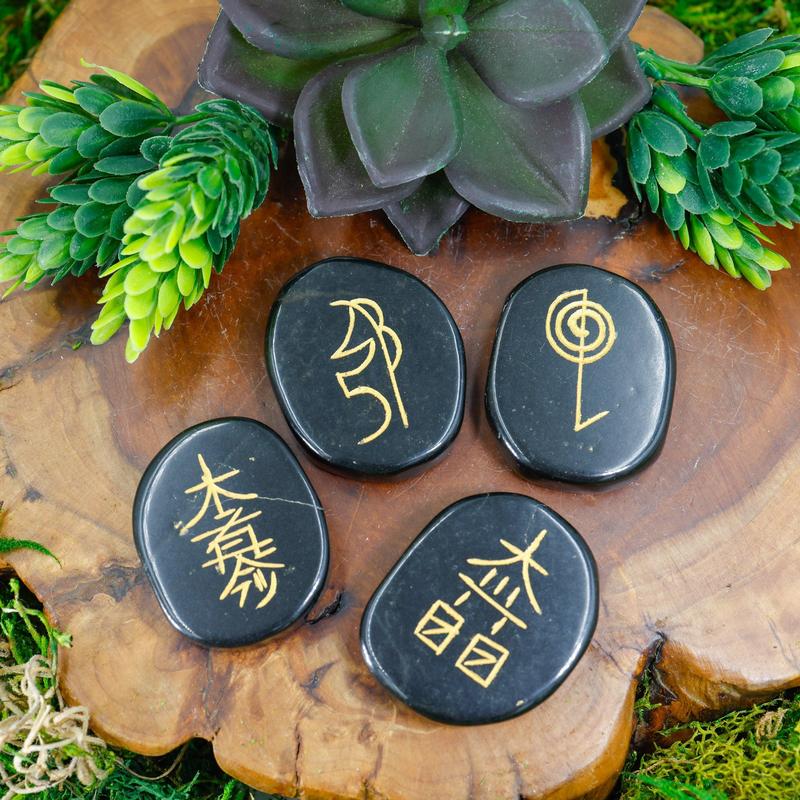 Black Onyx Usui Reiki Stone Set || Trunk Show-Nature's Treasures