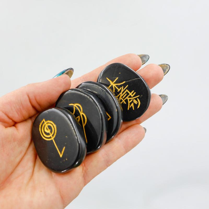 Black Onyx Usui Reiki Stone Set || Trunk Show-Nature's Treasures