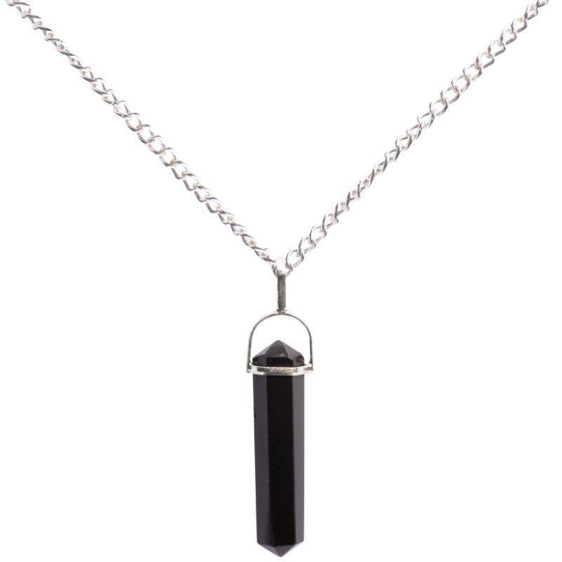 Black Tourmaline Double Terminated Pendant || .925 Sterling Silver-Nature's Treasures