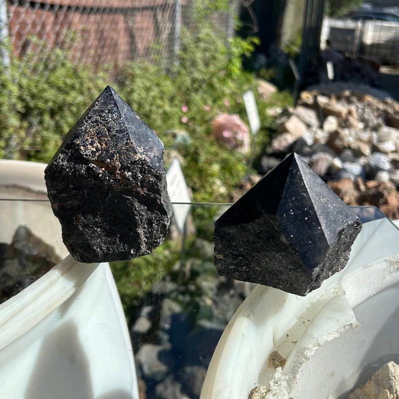 Black Tourmaline Rough Half Points-Nature's Treasures