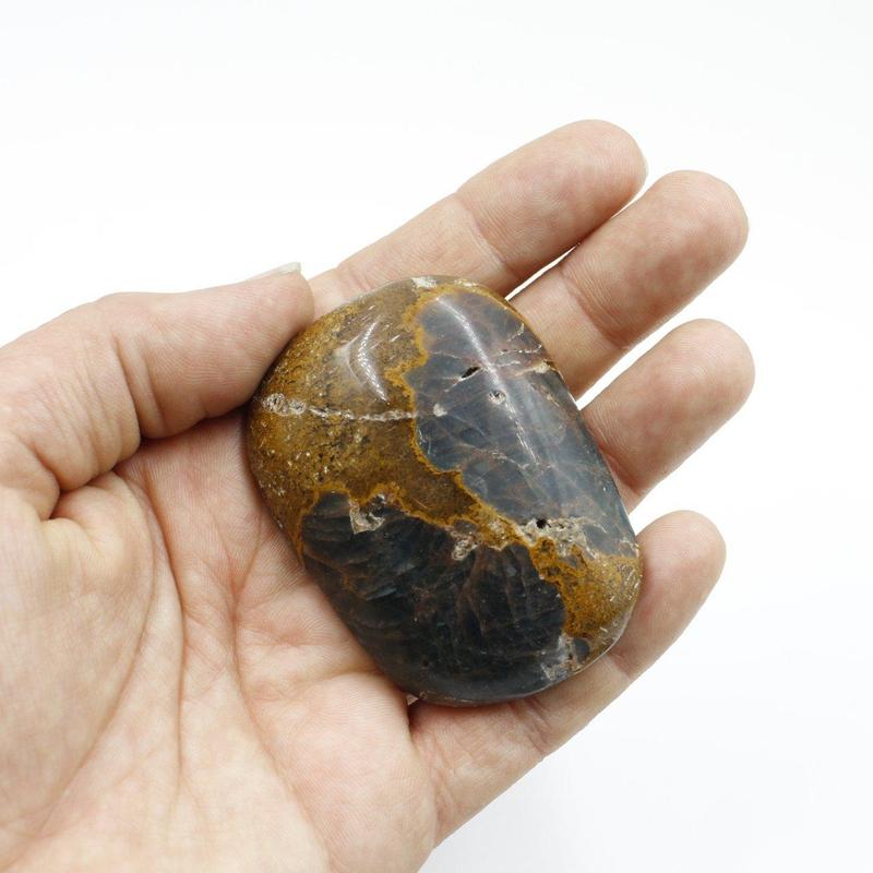 Blue Apatite In Matrix Palm Stones || Brazil-Nature's Treasures