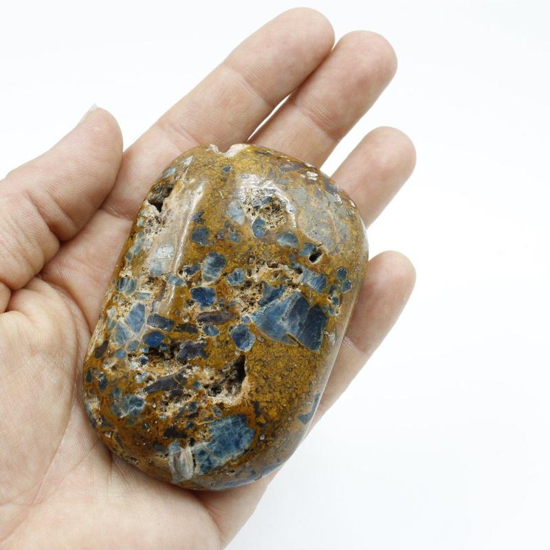 Blue Apatite In Matrix Palm Stones || Brazil-Nature's Treasures
