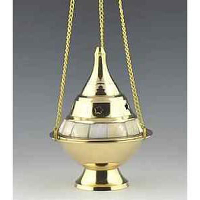 Brass with Mother of Pearl Hanging Incense Burner || India-Nature's Treasures