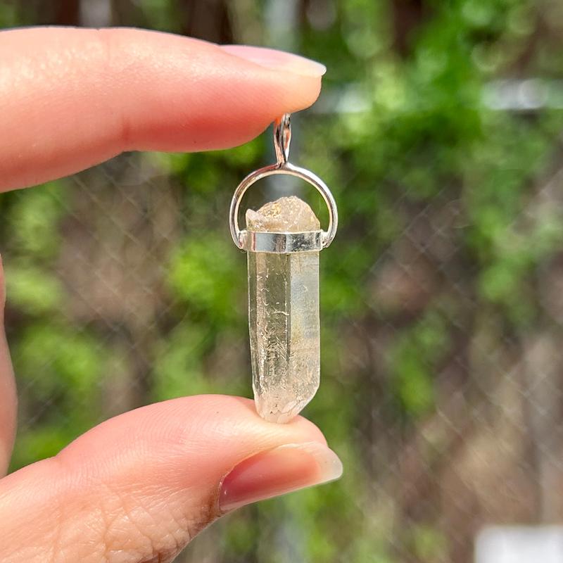 Brazilian Rough Clear Quartz Point Pendant || .925 Sterling Silver-Nature's Treasures