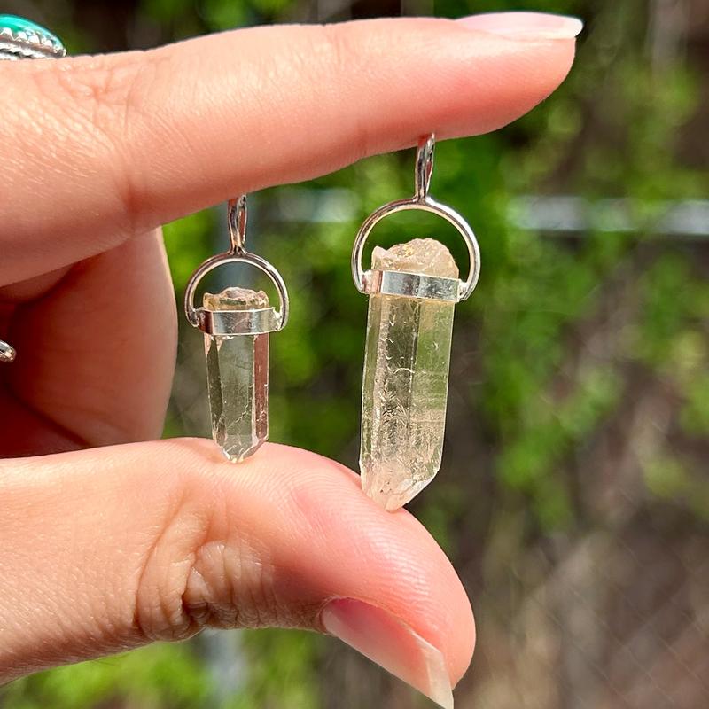 Brazilian Rough Clear Quartz Point Pendant || .925 Sterling Silver-Nature's Treasures