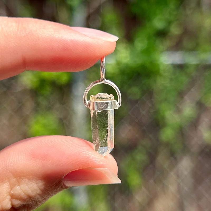 Brazilian Rough Clear Quartz Point Pendant || .925 Sterling Silver-Nature's Treasures