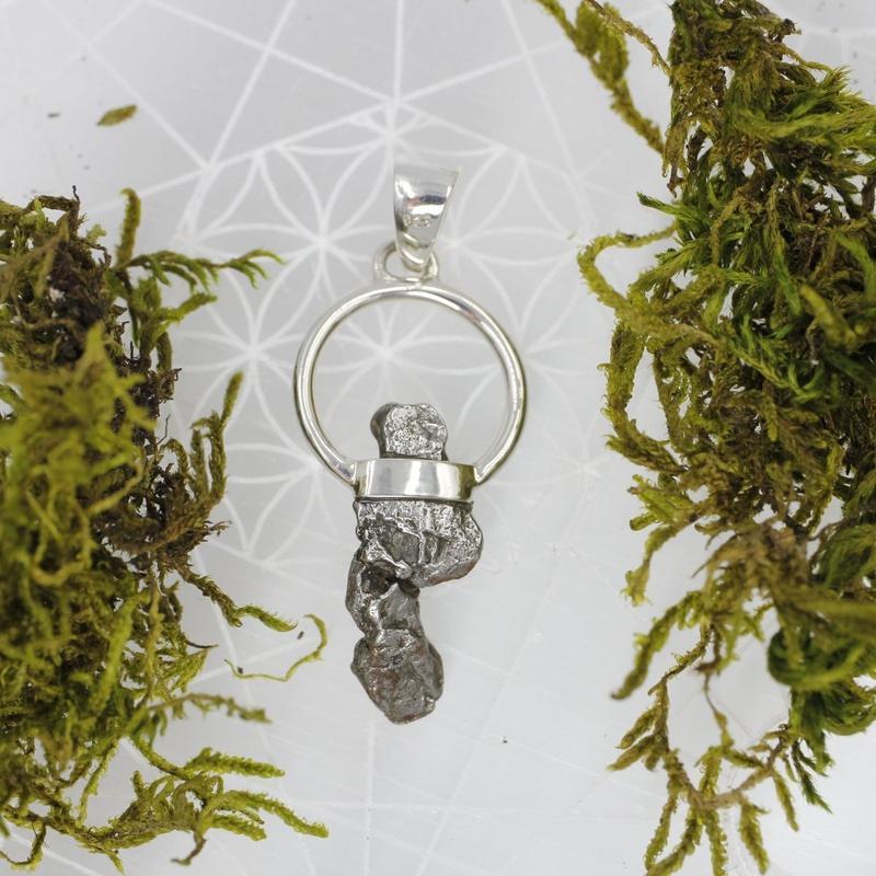 Campo Del Cielo Meteorite Pendant || .925 Sterling Silver-Nature's Treasures
