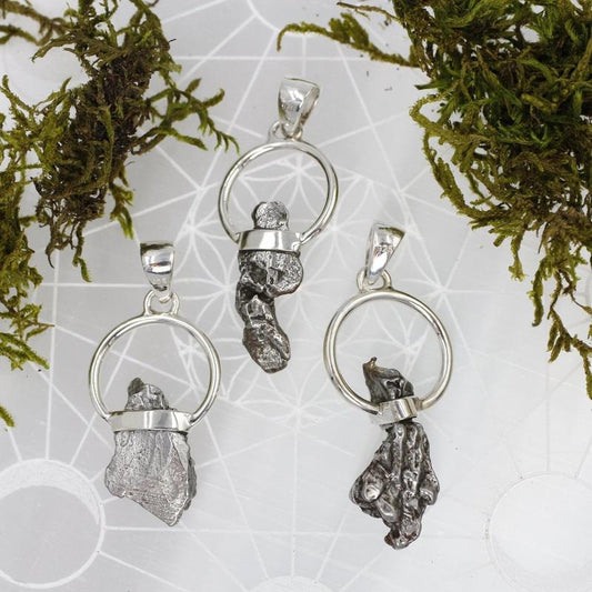 Campo Del Cielo Meteorite Pendant || .925 Sterling Silver-Nature's Treasures