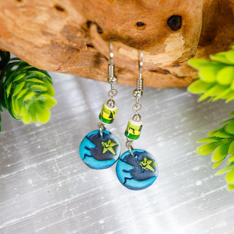 Ceramic Clay Moon and Star Earrings || Trunk Show