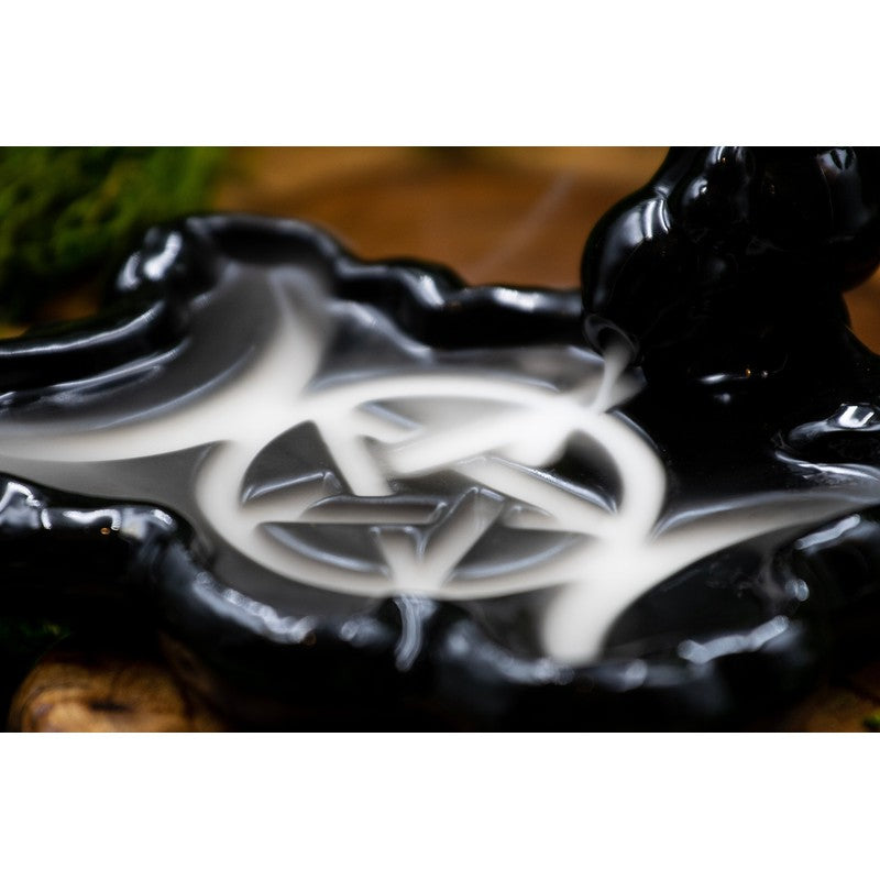 Ceramic Triple Moon Backflow Incense Burner-Nature's Treasures