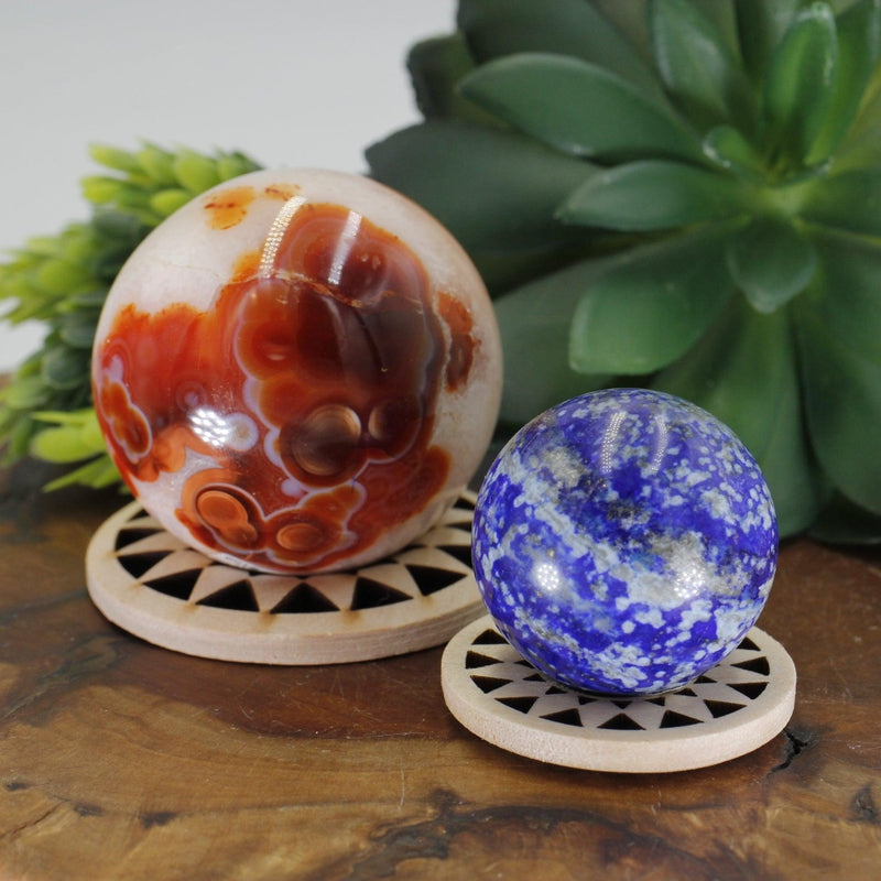 Circlular Wooden Sphere Stand-Nature's Treasures