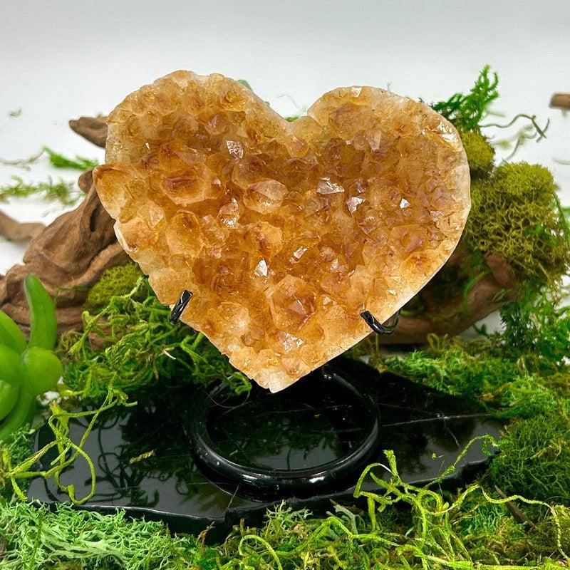 Citrine Heart Shape Cluster On Metal Stand || Trunk Show-Nature's Treasures