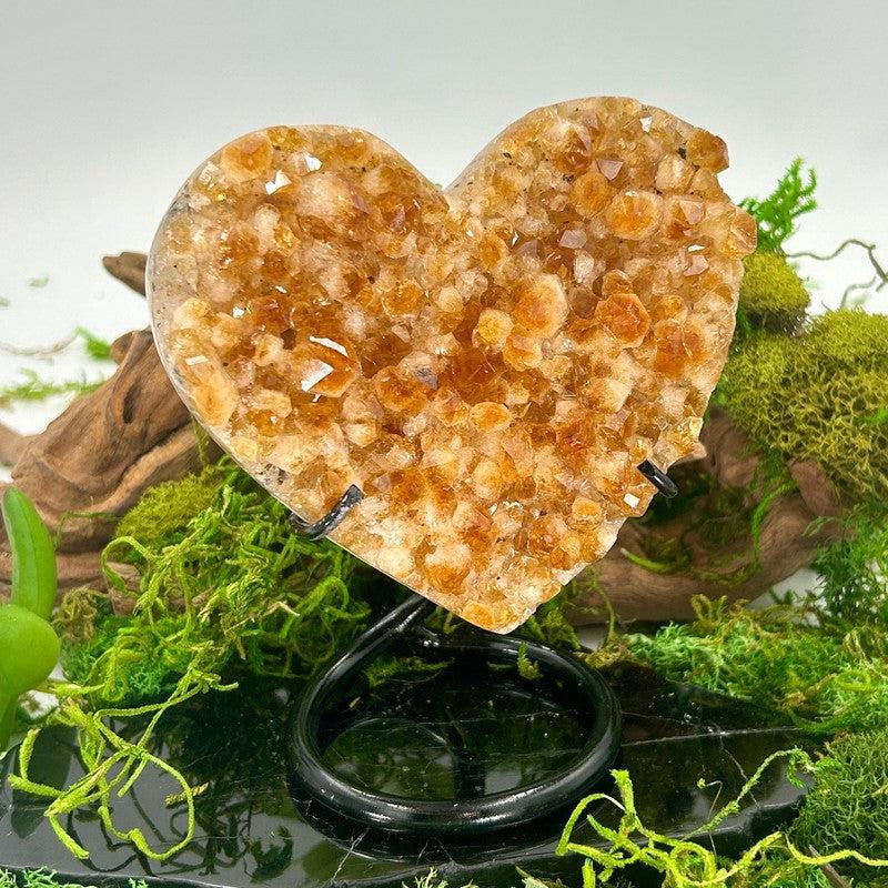 Citrine Heart Shape Cluster On Metal Stand || Trunk Show