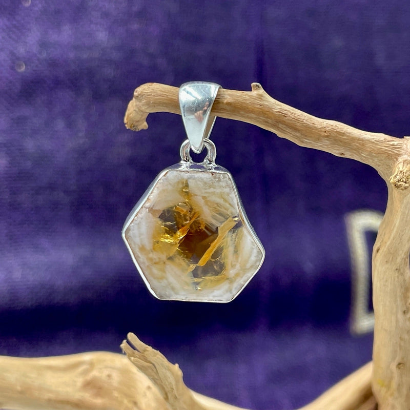 Citrine Stalactite Pendant || .925 Sterling Silver || Manifesting, Cleansing || Brazil-Nature's Treasures