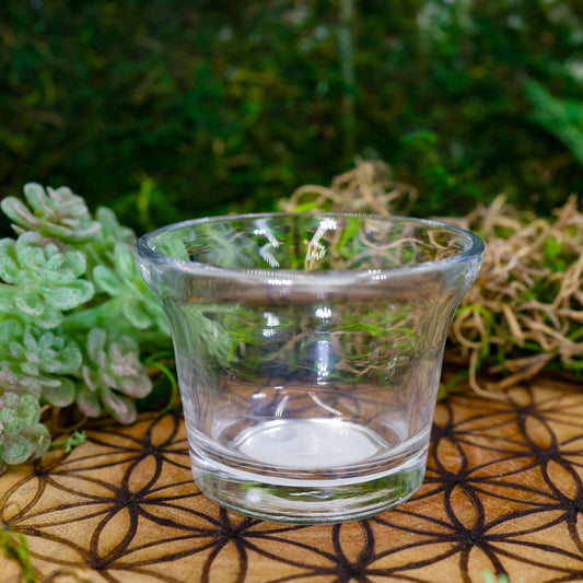 Clear Oyster Glass Votive and Tea-Light Candle Holders