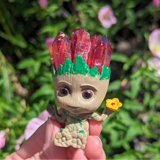 Desk Size - Coated Aura Quartz Points Troll Grute's || Trunk Show-Nature's Treasures