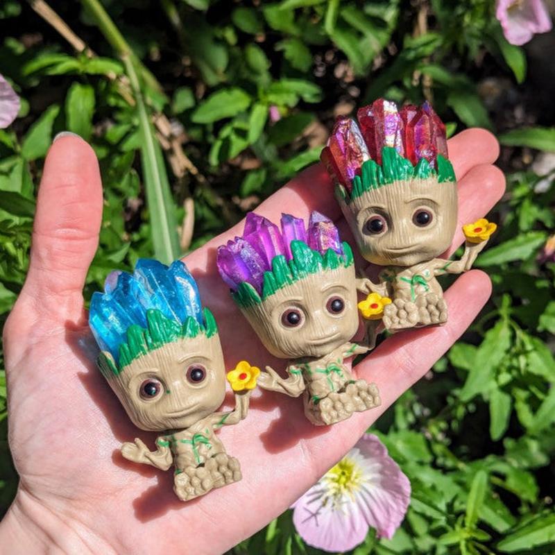 Desk Size - Coated Aura Quartz Points Troll Grute's || Trunk Show-Nature's Treasures