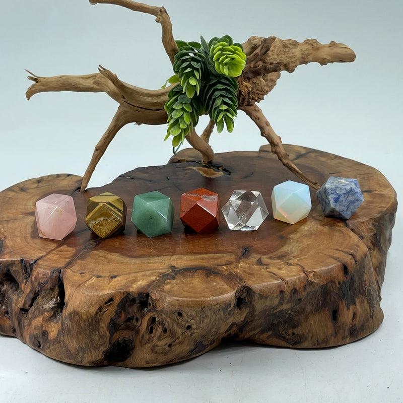 Dodecahedron Shaped Chakra Set || Geometry Stone Set-Nature's Treasures