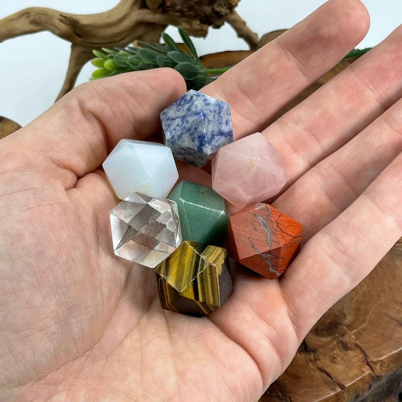 Dodecahedron Shaped Chakra Set || Geometry Stone Set-Nature's Treasures