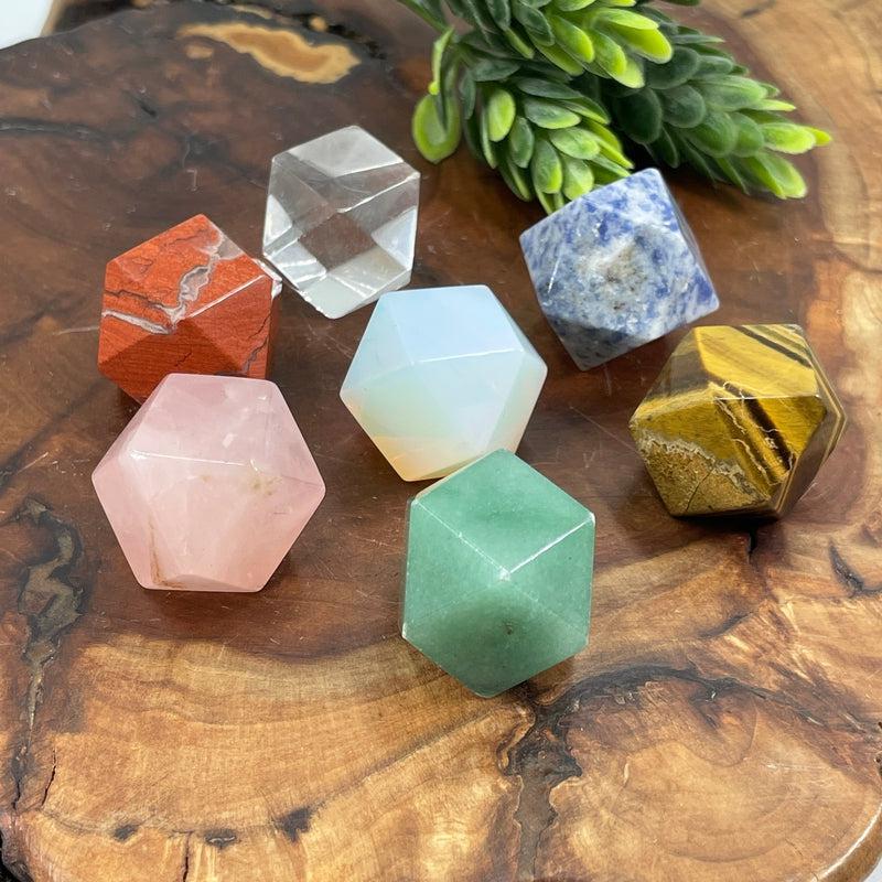 Dodecahedron Shaped Chakra Set || Geometry Stone Set-Nature's Treasures