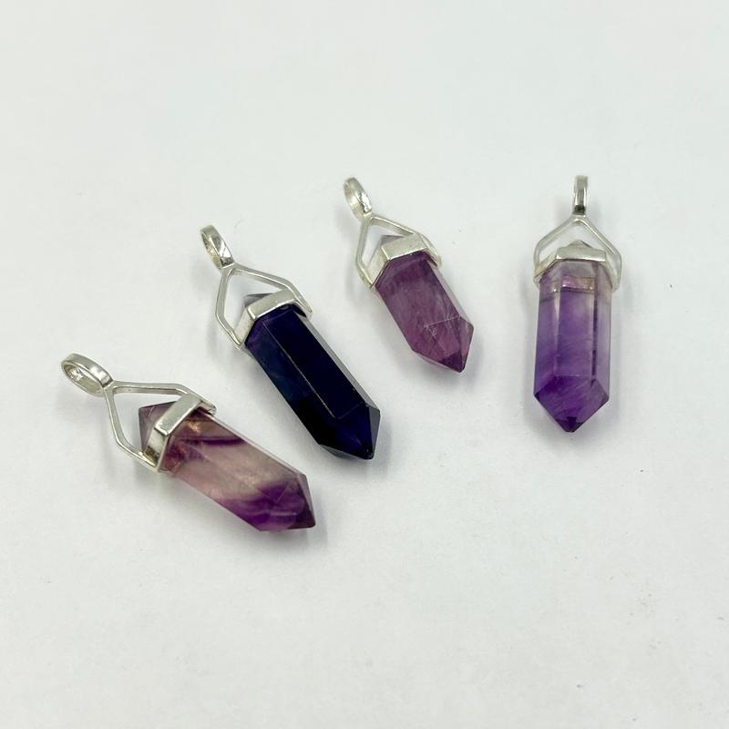 Double Terminated Fluorite Point Pendants || .925 Sterling Silver-Nature's Treasures